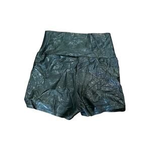American Apparel size L junior short black shiny shorts sparkly, stretchy